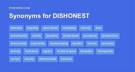 dishonest antonym|other words for dishonesty.